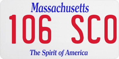 MA license plate 106SC0