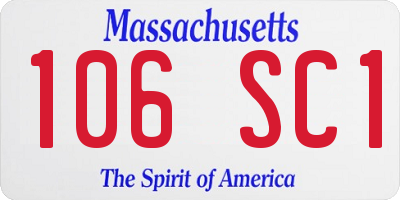 MA license plate 106SC1