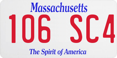 MA license plate 106SC4