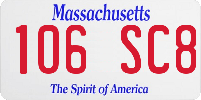 MA license plate 106SC8