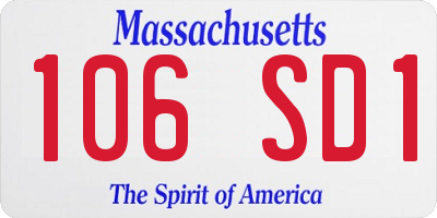 MA license plate 106SD1