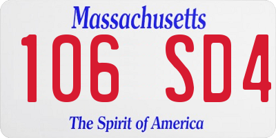 MA license plate 106SD4
