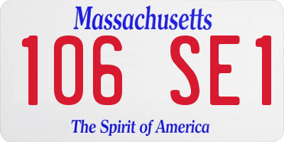 MA license plate 106SE1