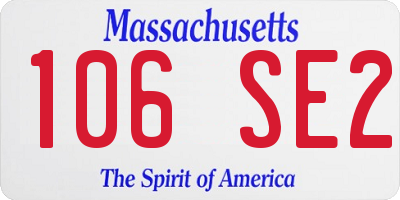 MA license plate 106SE2
