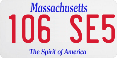 MA license plate 106SE5