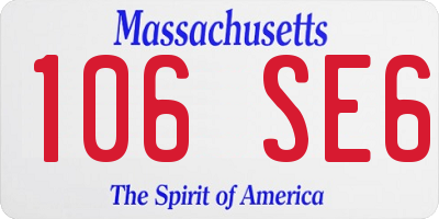 MA license plate 106SE6