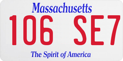 MA license plate 106SE7