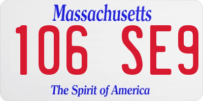 MA license plate 106SE9