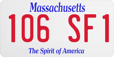 MA license plate 106SF1