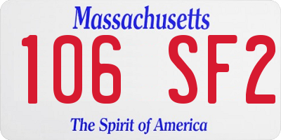 MA license plate 106SF2