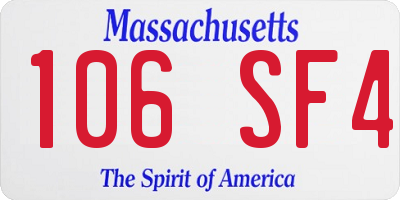 MA license plate 106SF4