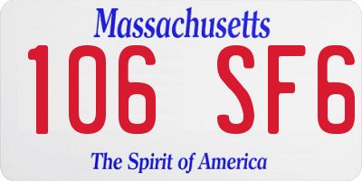 MA license plate 106SF6