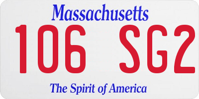 MA license plate 106SG2