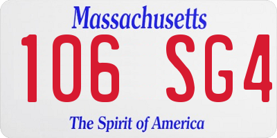 MA license plate 106SG4
