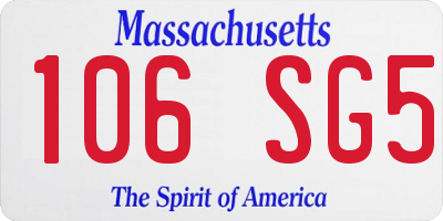 MA license plate 106SG5