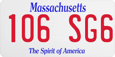 MA license plate 106SG6