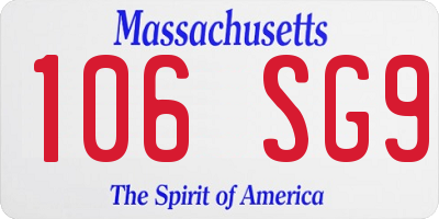 MA license plate 106SG9