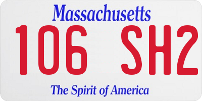 MA license plate 106SH2