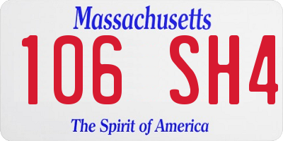 MA license plate 106SH4