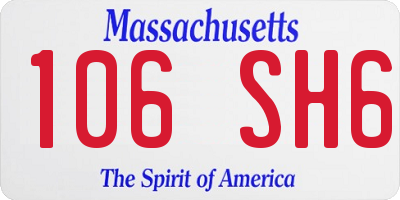MA license plate 106SH6