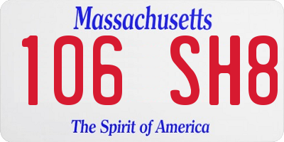 MA license plate 106SH8