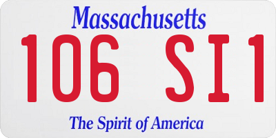 MA license plate 106SI1