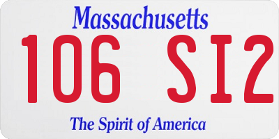 MA license plate 106SI2