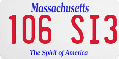 MA license plate 106SI3