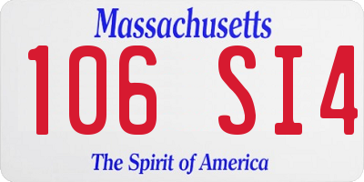 MA license plate 106SI4
