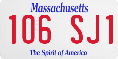 MA license plate 106SJ1