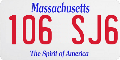 MA license plate 106SJ6