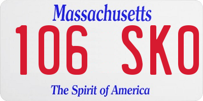 MA license plate 106SK0