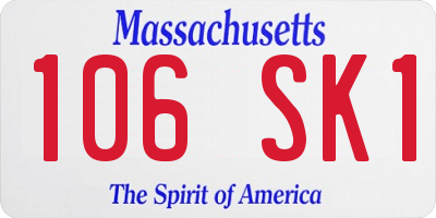 MA license plate 106SK1
