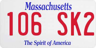 MA license plate 106SK2