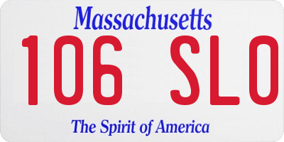 MA license plate 106SL0