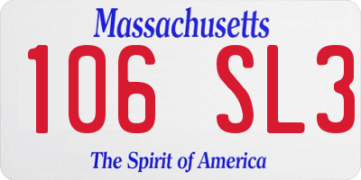 MA license plate 106SL3