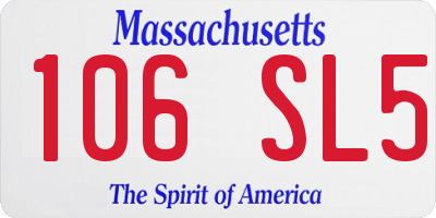 MA license plate 106SL5
