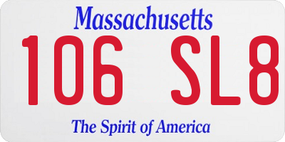 MA license plate 106SL8