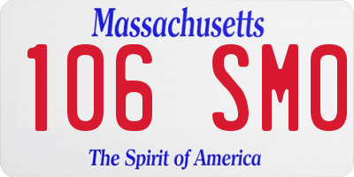 MA license plate 106SM0