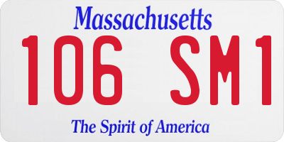 MA license plate 106SM1