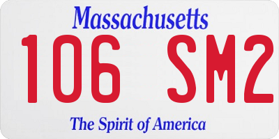 MA license plate 106SM2