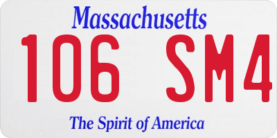 MA license plate 106SM4