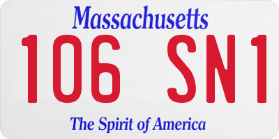 MA license plate 106SN1