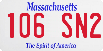 MA license plate 106SN2