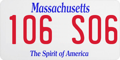 MA license plate 106SO6