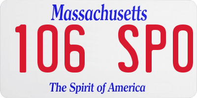 MA license plate 106SP0