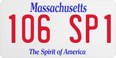 MA license plate 106SP1