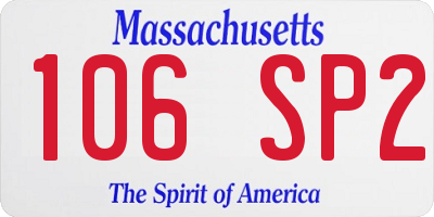 MA license plate 106SP2