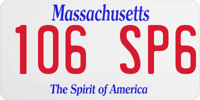 MA license plate 106SP6
