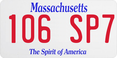 MA license plate 106SP7